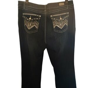 Earl Jeans Classic Blue Women's Slim Bootcut,  embellished back pockets, size 16